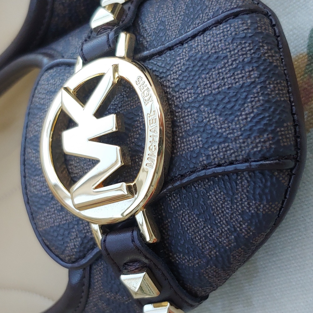 Michael Kors Fulton Studded Mocassin Flats in Brown with MK Logo Women's 7.5 - Picture 5 of 17